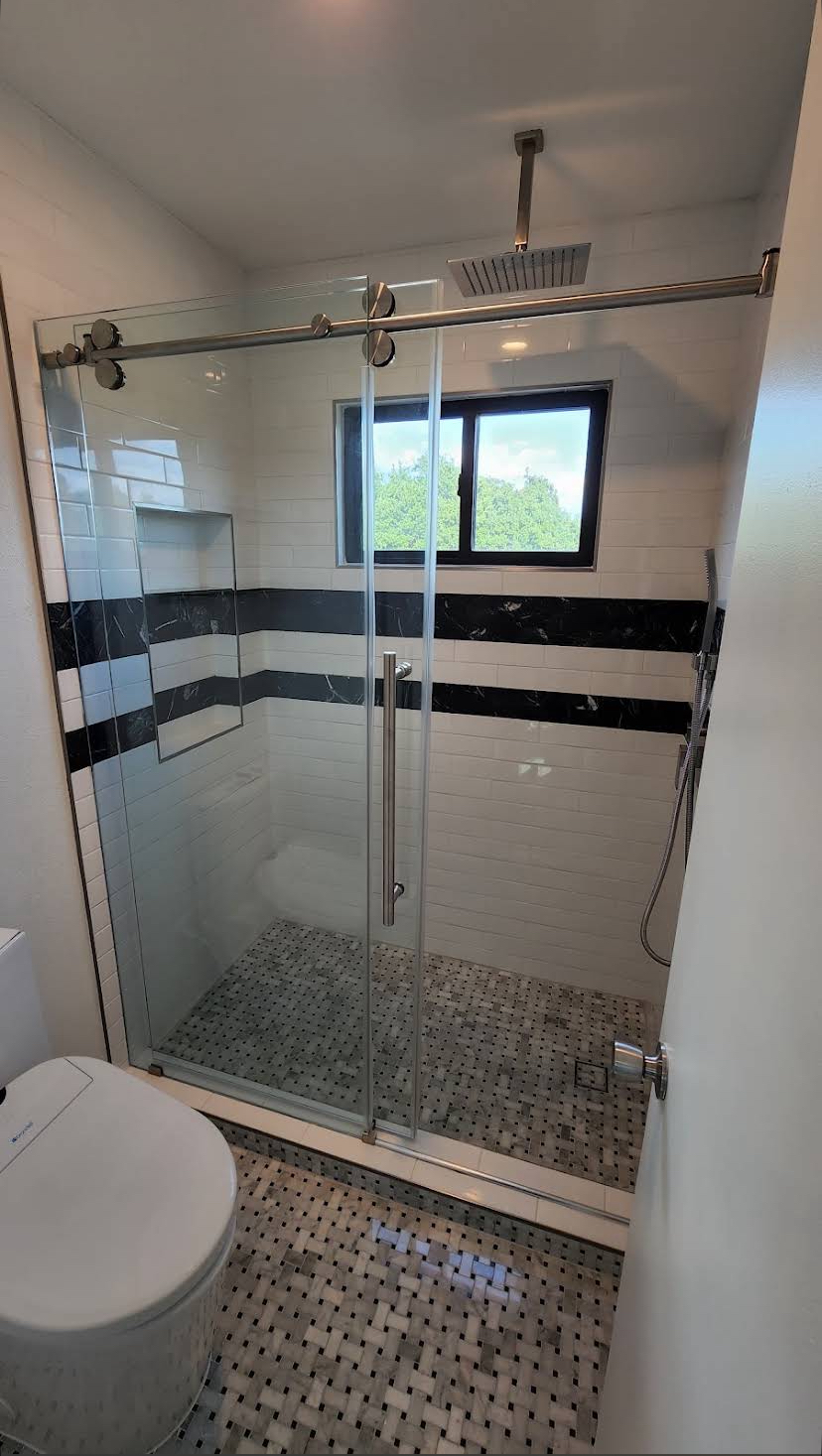 Finished bathroom build matching the concept design